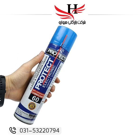 اسپری چرب PROTECT مناسب روانسازی و محافظت از قطعات فلزی و الکترونیکی با کیفیت بالا، قابل استفاده در تعمیرات موبایل، کامپیوتر و تجهیزات صنعتی